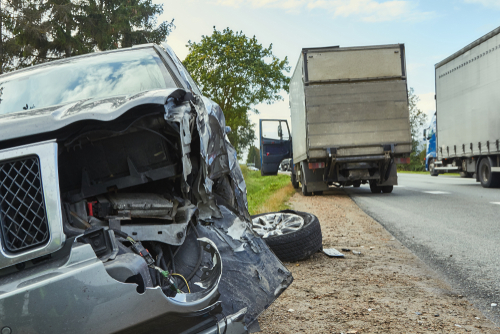 Trucking companies may be liable for the actions of their drivers. This picture shows a truck wreck that an experienced trucking accident attorney can help with.