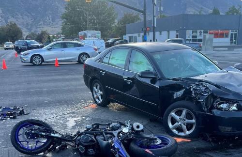 motorcycle accident in intersection